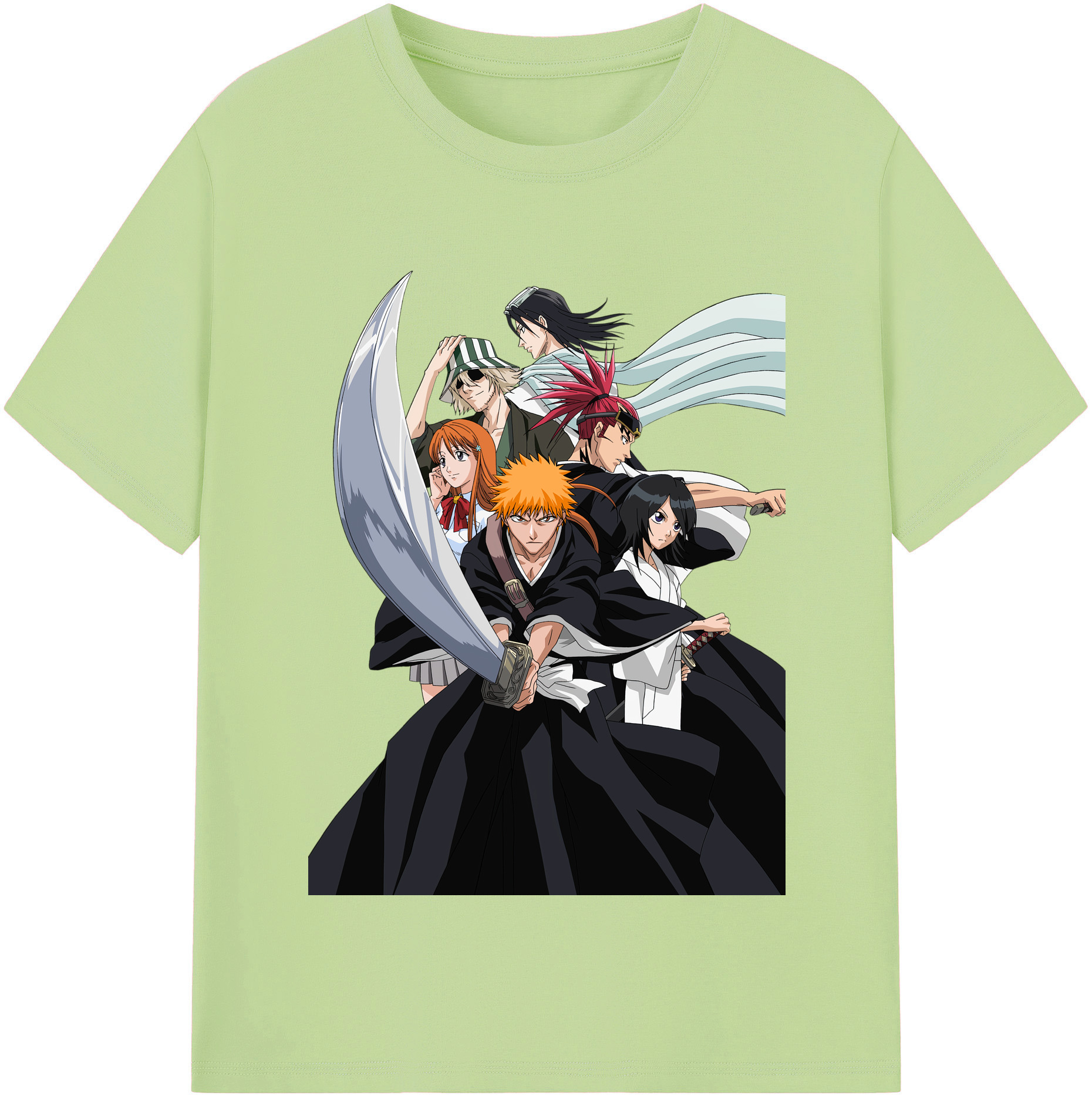 （画像用） ブリーチ 黒崎一護（くろさき いちご）BLEACH Kurosaki Ichigo 綿100％半袖Tシャツ（フロントプリント）
